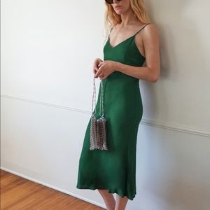 Reformation Boston Dress in Emerald
